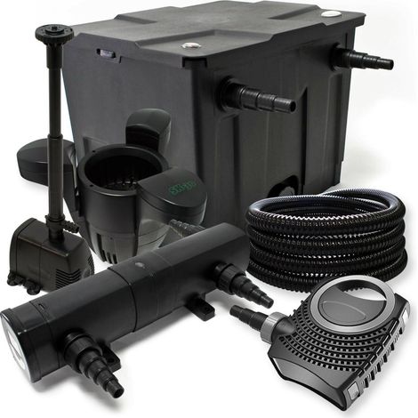 Kit de filtration biologique uvc 24w bassin 12000 L + pompe fontaine et skimmer
