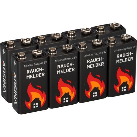 8x 9V-Block Rauchmelder Batterie für Rauchwarnmelder Messgeräte Spielzeuge (1/5)