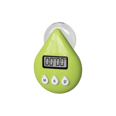 Douche minute goutte d'eau – Alarme de douche pour économies d'eau et d'énergie – Installation facile par ventouse – Dimensions 7,5 x 6 x 2 cm – Eqwergy