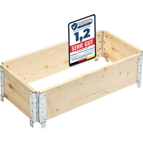 Garronda Carré Potager modulable en Bois Naturel 80x40x20 cm – Jardinière extérieure en palettes, empilable et Pliable, pour Jardin, Plantes, Fleurs, Herbes, Fruits et légumes GD-0141, 1 pièce
