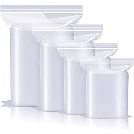 BelleRise - Sachets en plastique transparents refermables avec fermeture à poignée, pour le rangement de noix, céréales - 20 x 28 cm, lot de 50 (1/5)