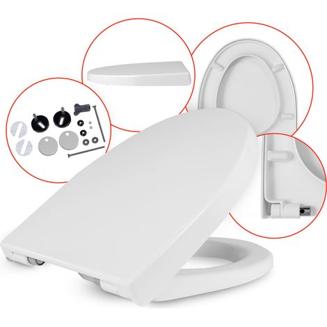 Cersanit  Abattant WC Ovale - 36 x 44 cm - Blanc - Ultra Résistant - Softclose - Facile à Nettoyer