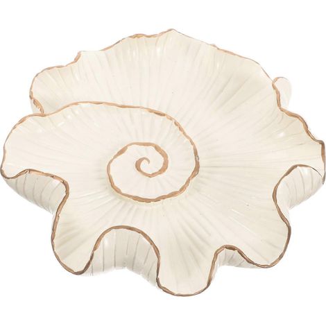 Décoration murale en résine beige représentant une feuille de lotus (1/5)