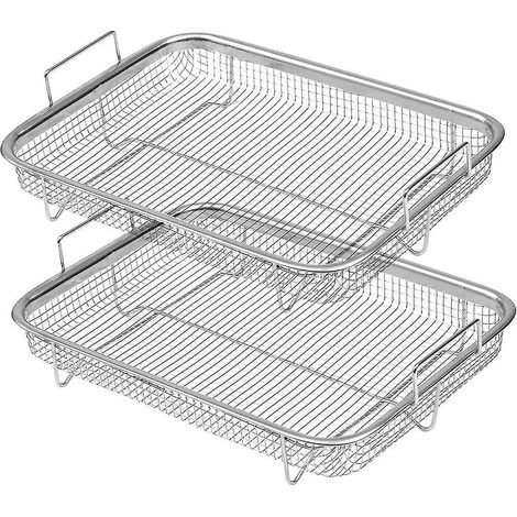 Panier de friteuse à air chaud pour four, panier de cuisson en acier inoxydable, antiadhésif (1/5)