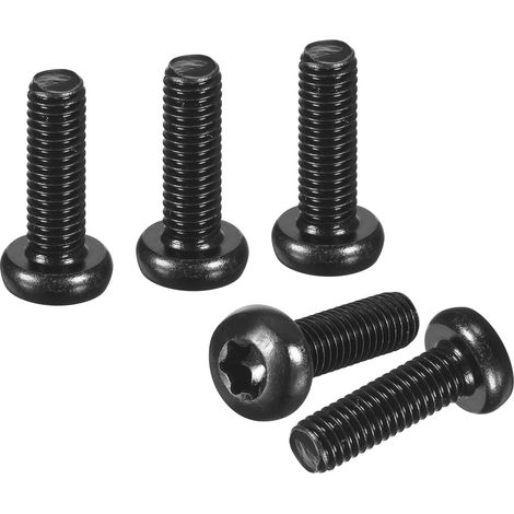 Lot de 60 vis de sécurité Torx M5 x 16 mm à tête cylindrique - pour les machines - Acier au carbone - Vis de sécurité Torx - Noir (1/5)