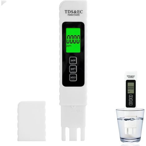 Testeur TDS 3 en 1 - Testeur TDS EC et température (℃/℉) - Testeur numérique de qualité de l'eau - Testeur d'eau potable - Testeur d'aquarium (1/5)