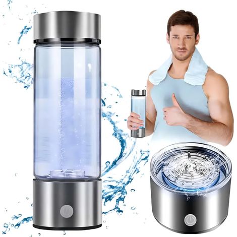 Wasserstoff Wassergenerator 420ml Wasserflasche, PEM Technologie Hydrogen Wasserstoffreiche Generator, USB Wiederaufladbar Wasserstoff-Wasserflasche (1/5)