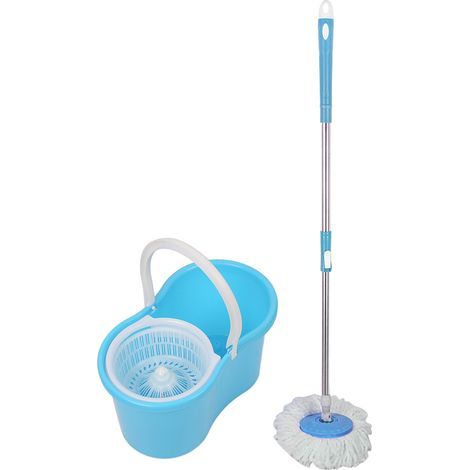 Balai Serpillière Microfibre avec Seau Essoreur BLEU double bac  bleuBalai Serpillière Microfibre avec Seau Essoreur BLEU double bac  bleu (1/4)