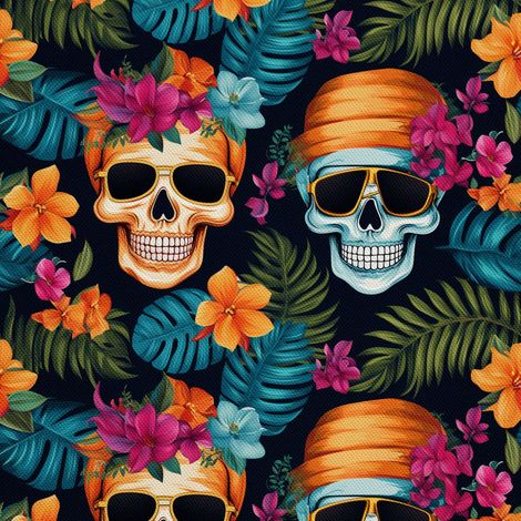 Tela Oxford decorativa para exteriores - Motivo de calavera I DX4454 (1/5)