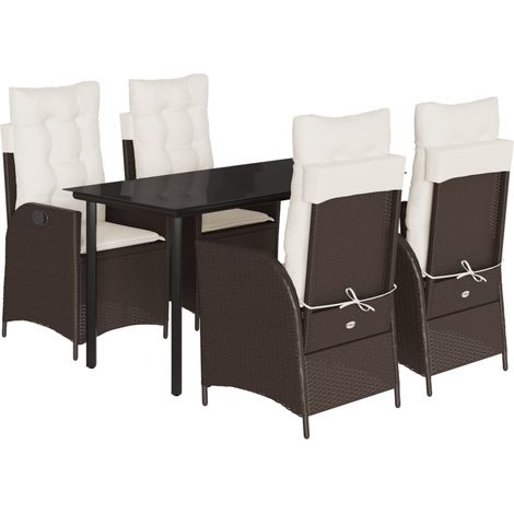 Maison Exclusive - Set comedor de jardín 5 piezas y cojines ratán (1/5)