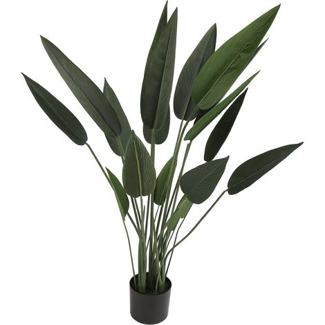 Canna artificiel pour intérieur et extérieur, plante artificielle d'une beauté saisissante en pot, 110 cm (43,3 pouces). (1/5)