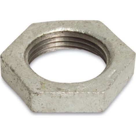 Raccord en fonte malléable 3/4 IG, Contre-écrou avec cuvette, Raccord fileté galvanisé