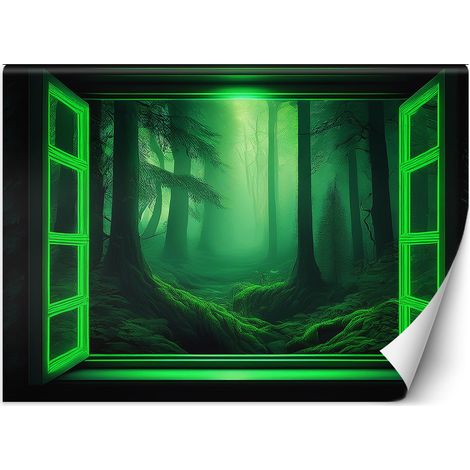 Papier peint Vue de la fenêtre Forêt verte 150x105 (1/5)
