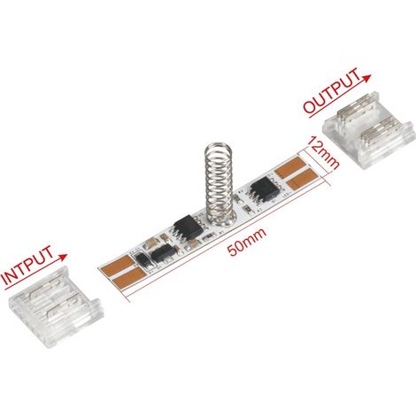 Interruttore Led Dimmer Touch Senza Saldatura Flessibile Larghezza 12mm 12V 24V 3A Con Memoria e Led Blu