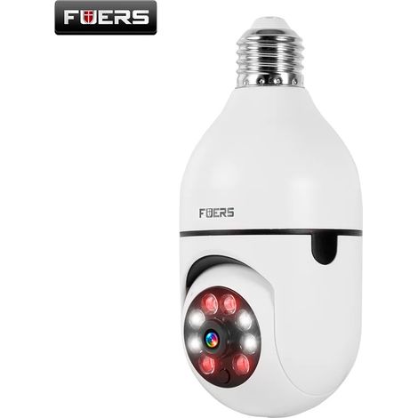 (1 unité) Caméra de surveillance à ampoule E27, vision nocturne en couleur, suivi automatique du corps humain, dispositif de surveillance de sécurité intérieure. (1/5)