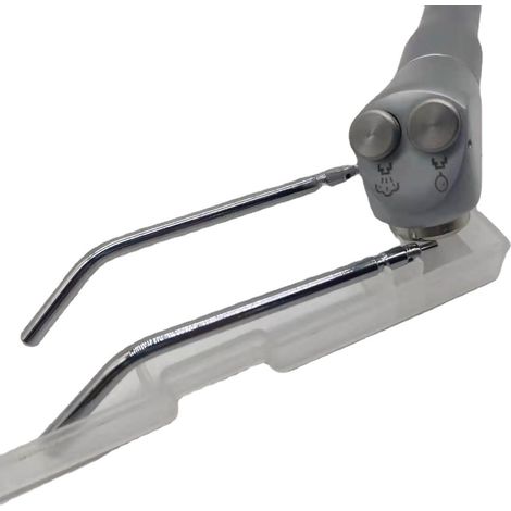 Kit d'outils dentaires en acier inoxydable comprenant une seringue dentaire, un brumisateur d'eau et un pulvérisateur d'air pour le rinçage des dents. (1/5)