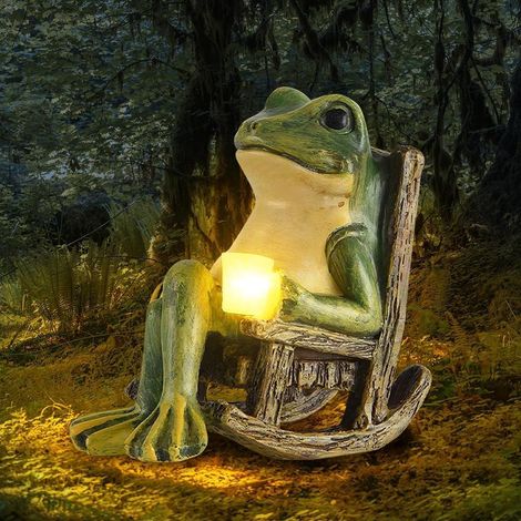 Grenouille Décorative Solaire avec LED pour Jardin Extérieur, Animaux Solaires, Décoration, Figures et Statue pour Extérieur (1/5)