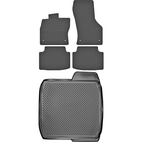 SET di tappetini in gomma per auto e tappetino per bagagliaio per Skoda Octavia III Liftback dal 2013 al 2019