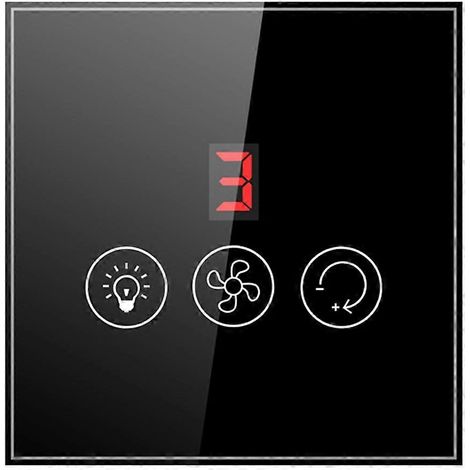Contrôleur intelligent Tuya, prise UE, pour ventilateur de plafond et lampe, contrôle à distance via application mobile, compatible avec Alexa et Google Home, noir. (1/5)