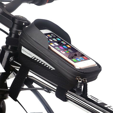 [NEVER USED] Waterproof Bike Phone Holder, Bicycle Handlebar Frame Bag Rotatable Phone Case for Bike MTB Motorcycle Scooter with Touch Screen Storage Space (1/5)