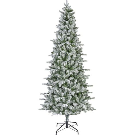 GLOUPIE Albero Di Natale Cortina Innevato 210 Cm, Diametro 103 Cm Apertura Ad Ombrello, Ignifugo, 12 Anni Di Garanzia,
