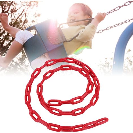 1,5 m lange Kinderschaukelkette für drinnen und draußen – Spielzeugzubehör aus rotem, kunststoffbeschichtetem Eisen