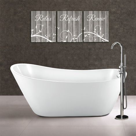 Synergy Arruba 1660mm Matt White Slipper Bath