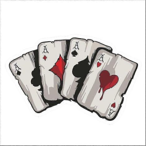 Autocollant en PVC pour moto ou voiture (cartes à jouer de dessin animé, 3 pièces, multicolore) (1/5)