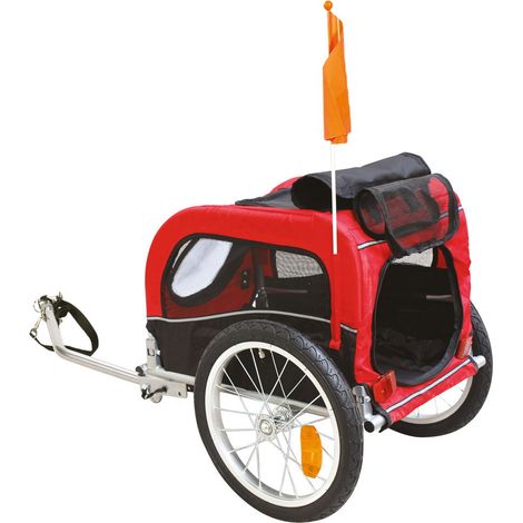max 40 kg: Trasportino rimorchio per bici con bande catarifrangenti modello Trailer per cani