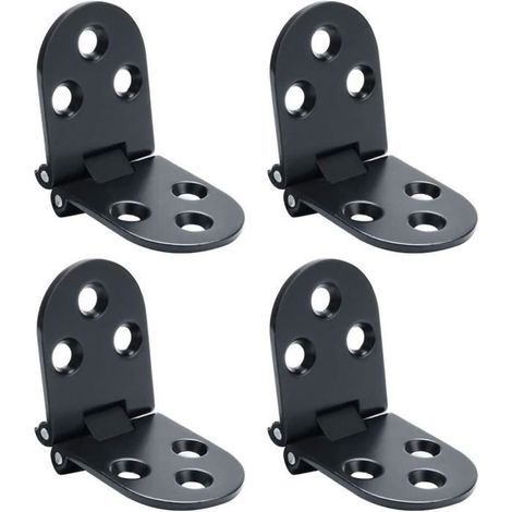 Charnières de Table Pliantes Connecteur Rabattable Montage de Meubles en Inox Pliant de 180 Degrés, 2.5 mm d’Épaisseur,Noir (1/4)