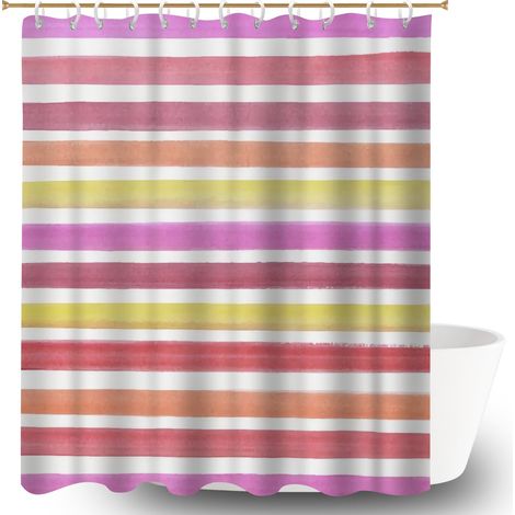 Ensemble rideau de douche polyester avec anneaux 180x180 Évasion rideau étanche pour maison de vacances au bord de la mer (1/5)