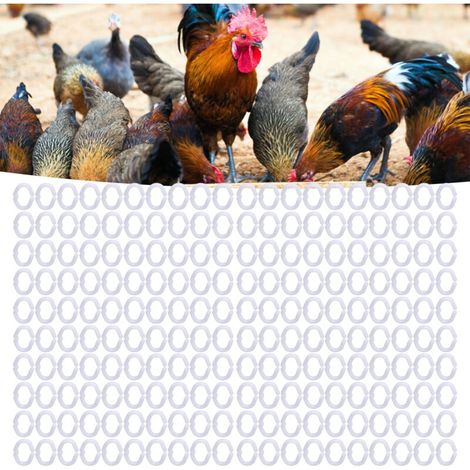 Hühnerschnabelclips [200 Stück] Weiße PP-Kunststoff-Ringclips, wiederverwendbar, landwirtschaftliches Zubehör