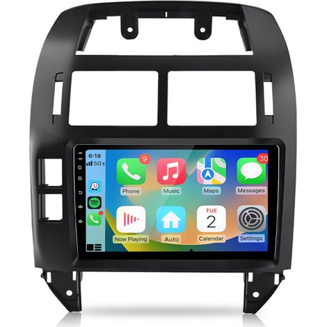 Hexinex Autoradio Android 15 8 cœurs carPlay 9 pouces 4+64 Go pour VW Polo 9N 2001–2009 Navigation GPS Wi-Fi Bluetooth FM RDS Commandes au volant (1/5)