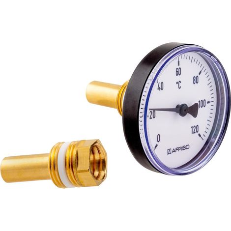 Afriso Bimetall-Pufferspeicherthermometer axial 100mm 63711