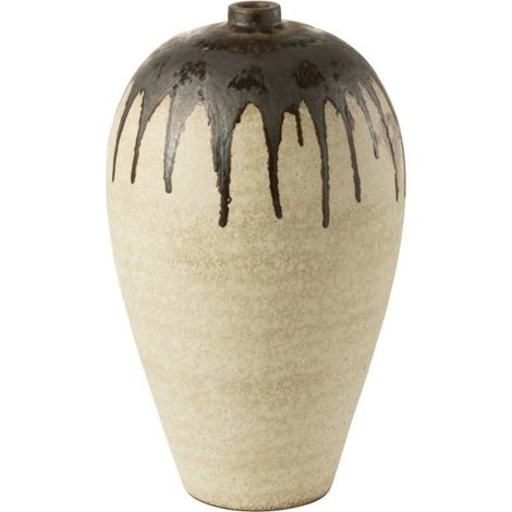 Vase Design en Céramique "Peinture" 56cm Beige (1/2)