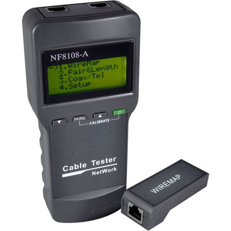 Testeur de câbles et de réseaux NOYAFA NF-8108-A, détecteur de câbles avec écran LCD, mesure de longueur de câble, testeur multifonctionnel, outil réseau (1/5)