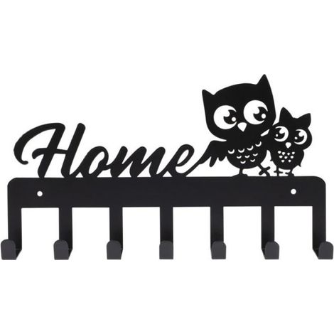 Crochet Porte-Clés Hibou - En Fer Forgé - Décoration Murale Suspendue Pour Intérieur - 1 Pièce (1/4)