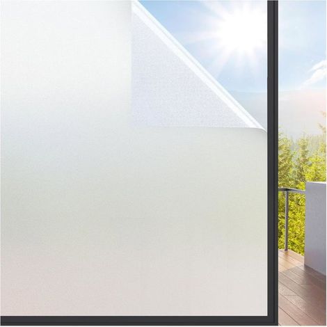 rabbitgoo Film Fenetre Anti Regard Film Occultant Fenêtre Bon Intimité Anti UV Dépoli pour Bureau Maison 90x300cm-Blanc