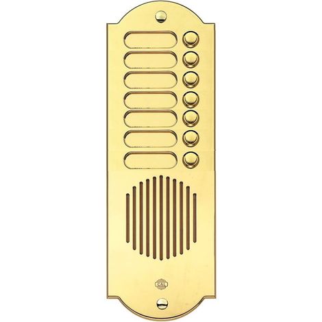 Pulsantiera 7 pulsanti in ottone lucido oro citofonica universale
