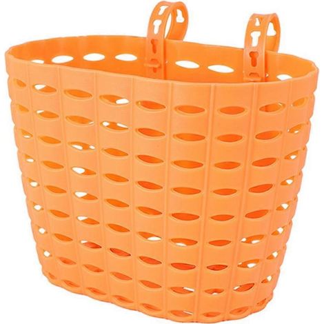 Frontkorb für Roller, gewebter Fahrradkorb aus Kunststoff (orange) (1/5)