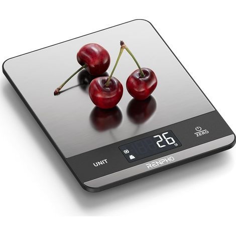 Balance de cuisine 5 kg, balance de cuisine à 7 unités, balance numérique à grand écran LCD, grand plateau de pesée en acier inoxydable, mesure des liquides, précision élevée jusqu'à 1 g (1/5)