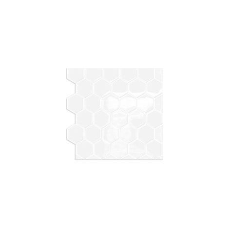 Blanc hexagonale à décoller et à coller pour crédence murale(10Pièces, 30,5 x 30,5cm), cuisine, salle de bains, cheminée, campingcar,Credence Adhesive Stickers Carrelage (1/5)