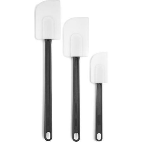 Spatule En Silicone - 36 Cm - Manche Plastique Noir - Tete Silicone Blanc - 1 Piece