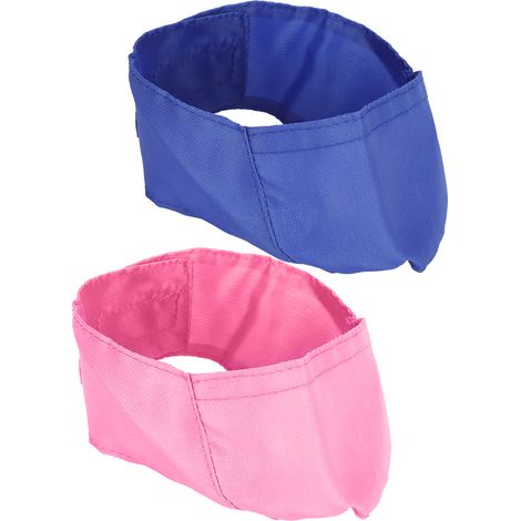 Masque facial en nylon respirant pour animal de compagnie, couvre-museau pour chat, pour laver les fournitures de toilettage (bleu rose L) (1/5)