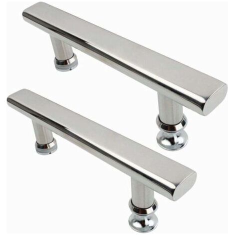 Pair 2x Edelstahl Duschtürgriff Chrom 145mm Türgriff für Badezimmer Küche (1/5)