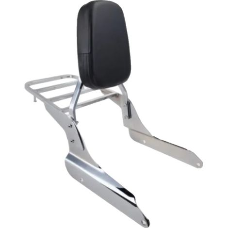 Respaldo para motocicleta, portaequipajes, paneles laterales desmontables, color plata. (1/2)