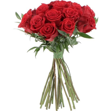 Bouquet di 18 Rose Rosse a Stelo lungo 50 cm (1/3)