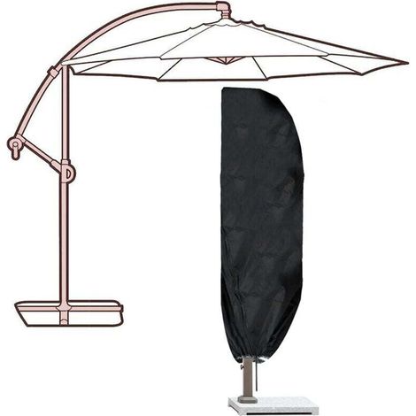 1 Copertura protettiva per ombrellone a braccio - Tessuto Oxford 210D impermeabile e resistente ai raggi UV - Antivento con cerniera (280 cm) -Crezuo
