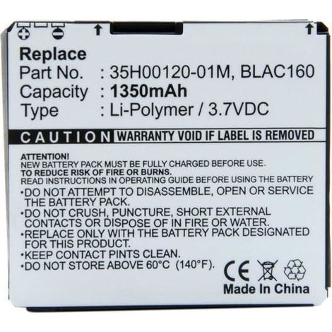 NX - Batterie téléphone, smartphone, GSM 3.7V 1350mAh - 35H00120-01MBAS340BLAC160 (1/4)