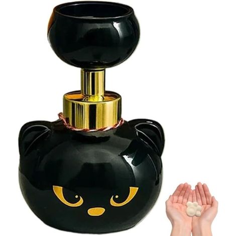 Cat paw shaped soap dispenser, cat paw print soap, cute black cat paw print magic foaming soap dispenser for Halloween, liquid dispenser (1/5)